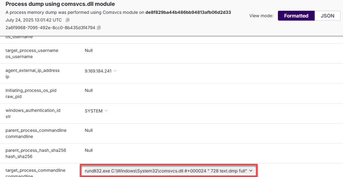 RunDLL32-Invoke-MiniDumpW-over-comsvcsDLL