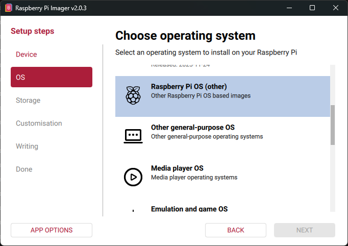 Select-RaspberryPiOSother