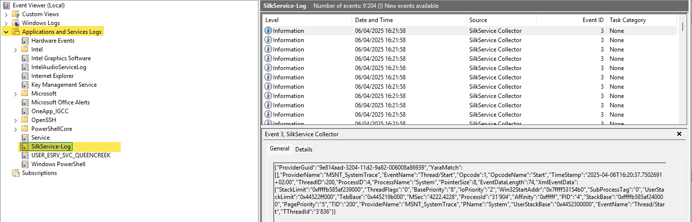 SilkService-Event-Viewer